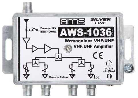 WZMACNIACZ ANTENOWY AWS-1036 AMS WZMACNIACZ ANTENOWY AWS-1036 AMS