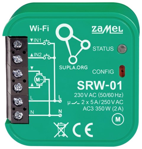 INTELIGENTNY STEROWNIK ROLET SRW-01 Wi-Fi 230 V AC ZAMEL INTELIGENTNY STEROWNIK ROLET SRW-01 Wi-Fi 230 V AC ZAMEL