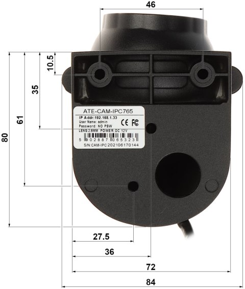 MOBILNA KAMERA IP ATE-CAM-IPC765 - 1080p 2.8 mm AUTONE MOBILNA KAMERA IP ATE-CAM-IPC765 - 1080p 2.8 mm AUTONE